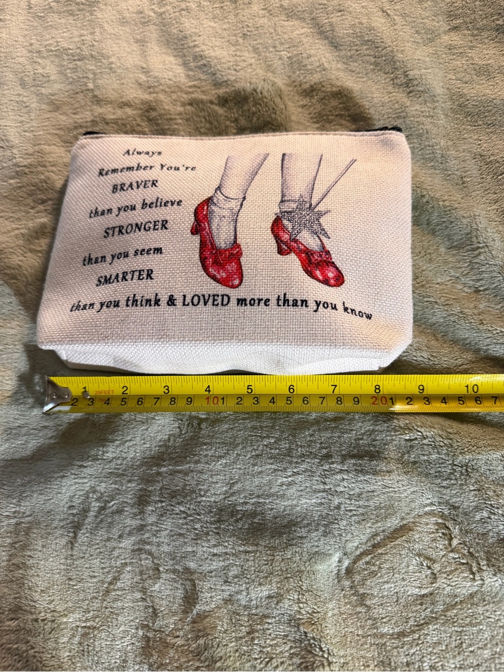 Whimsical Wizard of Oz Cosmetic Pouch with Uplifting Message. Brand New - Picture 6 of 7